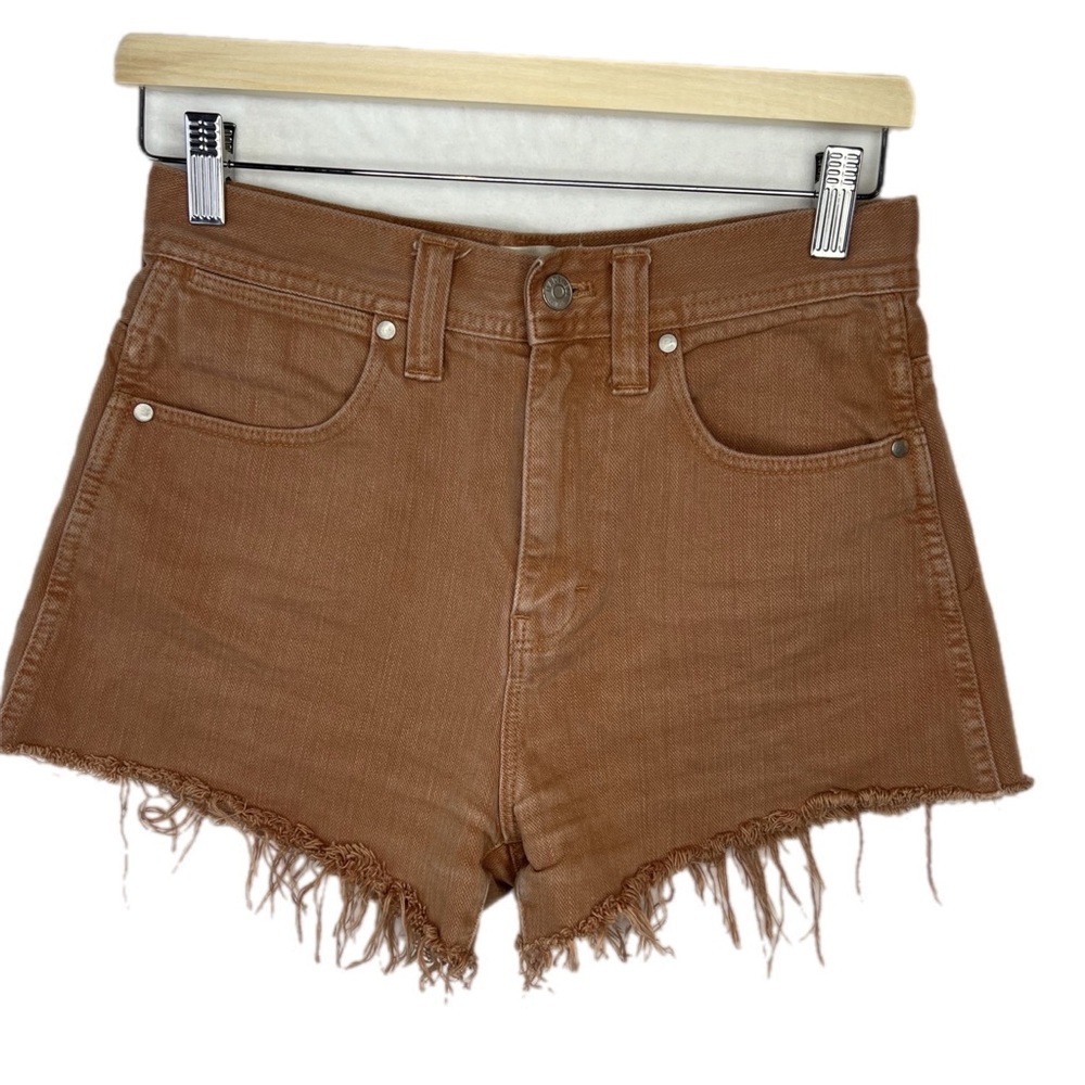 Madewell Where I was From shorts Orange Denim w‎ embroidered heart on butt sz 24 - Picture 5 of 10